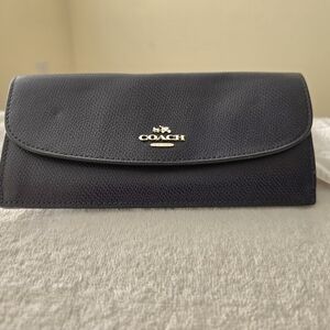 Coach Leather Slim Envelope Flap Wallet